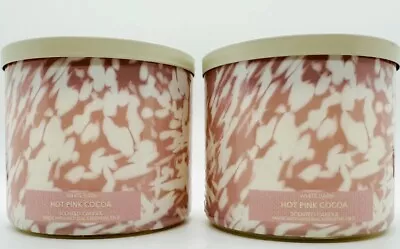 2 Pack BATH & BODY WORKS {HOT PINK COCOA} 3-WICK LARGE CANDLE 14.5 OZ  NEW 2024 • $38.95