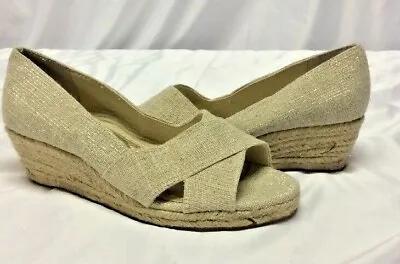 Ellen Tracy Wedge Tan Rope Size 7 Women’s Shoes Golden Tan • $4.99