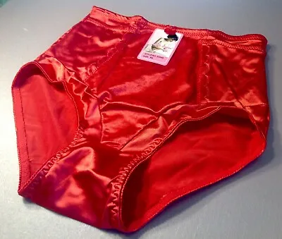 $16.99 • Buy Women Panties,Briefs,Control Panties Ann Diane  Size Large Red Satin W/2 Pockets