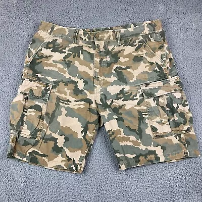 Levis Men's Cargo Shorts Camouflage Size 40 White Tab Cotton Canvas Green Camo • $19.90