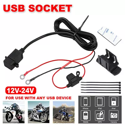 Motorcycle SAE To USB Cable Charger Adaptor For Phone GPS Tablets PC Waterproof • $19.89