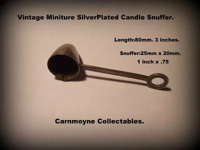 £19.99 • Buy Vintage Miniture Silver Plated Candle Snuffer. 3 Inches Long.AH6585.