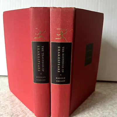 Shakespeare MODERN LIBRARY Lot Of 2 HC Books Vtg Classics Instant Decor Set Red • $22.50