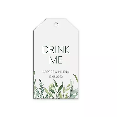 £3.50 • Buy Drink Me Personalised Wedding Gift Tag X 10 - Lots Of Colours 