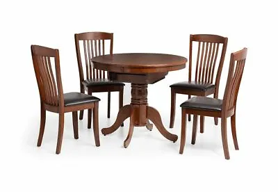 Julian Bowen Canterbury Mahogany Round To Oval Extending Table Dining Table • £373.26