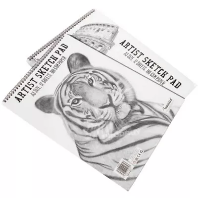 £5.45 • Buy A3 Sketch Pad 180gsm Cartridge Drawing Paper Spiral Bound Squiggle Art Supplies