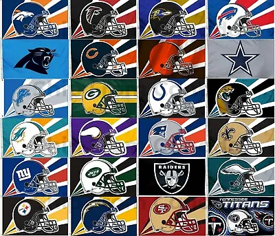 Licensed NFL Football LARGE FLAG BANNER 3'X5' -Indoor/Outdoor- 36 X60   • $24.99