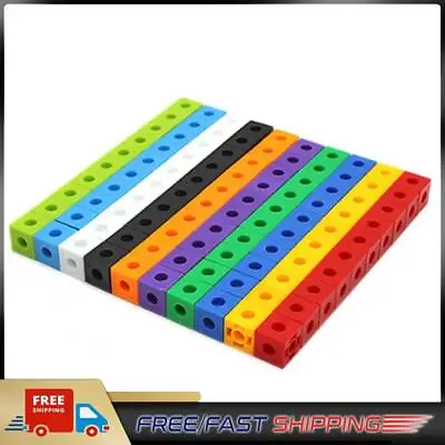 100pcs Math Link Cubes Toy Kids Learning Multilink Counting Blocks Birthday Gift • £12.77