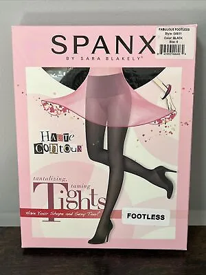 Spanx Fabulous Footless High Waisted Pantyhose Tights ~ Size 6 (F) BLACK COLOR • £17.09