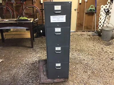 $45 • Buy Vintage 4 Drawer Gray General Fireproofing Company Metal Filing Cabinet