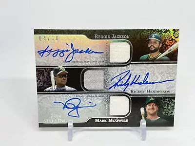 2022 Topps Sterling Jackson/Henderson/McGwire Triple Auto/Relic 4/10 A’s (B978) • $655.95