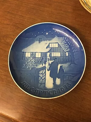 B & G 1973 Christmas Plate Blue & White Country Christmas • $5