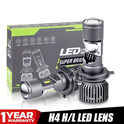1 Pair H4 9003 Mini Bi-LED Projector Lens LED Headlight Hi-Lo Retrofit 100W LHD • $33.88