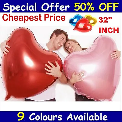 £2.69 • Buy 32  Inch BIG LOVE HEART FOIL BALLOON. WEDDING VALENTINES BIRTHDAY PARTY BALOONS 