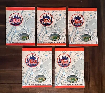 Lot Of 5 New York Mets Official Original Program Scorecard 1967 Shea Stadium • $100