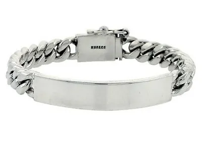 MEN'S SOLID 925 STERLING SILVER 9mm MIAMI CUBAN LINK ID BRACELET  8  8.5  9  • $284.99