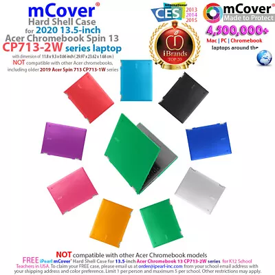 NEW MCover® Hard Case For 2020 13.5  Acer Chromebook Spin 13 CP713-2W Computer • $23.99