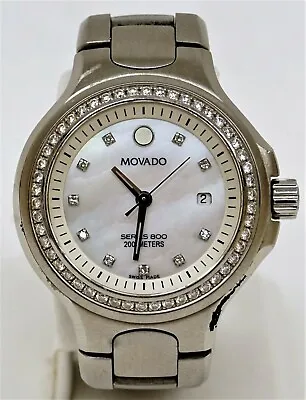 Ladies MOVADO 84 36 1832 S Series 800 MOP Dial Diamond Bezel S/S Quartz Watch  • $495