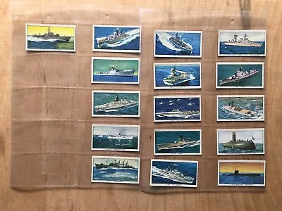 Ships Of The British Navy 1962 Kelloggs Co Complete Set Of 16 Cards In Pages • £2