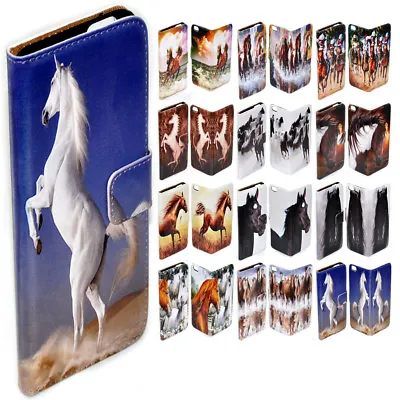 For OPPO Series - Horse Theme Print Wallet Mobile Phone Case Cover #1 • $13.98