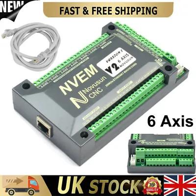 6 Axis CNC Mach3 Control Board NVEM V2 Ethernet Motion Controller Card 200KHz UK • £104.79