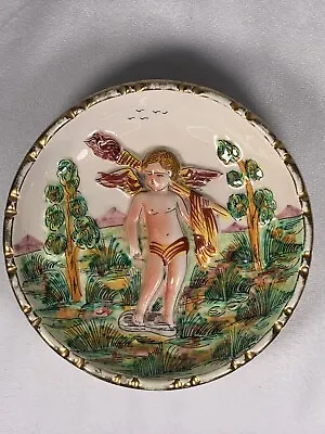 $25 • Buy Capodimonte Porcelain Hand Painted   6  Plate Cherub Vintage Collectible