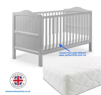 Baby Slumber Cot Bed Mattress Quilted Removable Cover All Size Available • £71.89