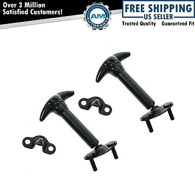 Black Hood Latch & Catch Bracket Pair Set Kit LH & RH For Jeep Wrangler CJ DJ • $27.26