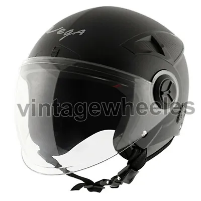 Vega Blaze Black Open Face Helmet • $95.59