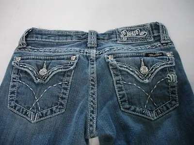 Vintage MISS ME Women's Denim Embellished Low Rise Boot Cut Blue Jeans 26 • $27.95