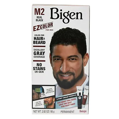 $17.49 • Buy BIGEN EZ COLOR FOR MEN HAIR & BEARD COLOR # M2 Real Black (2-Pack)