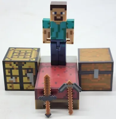 Mojang Minecraft Steve Overworld Survival Pack Series #1 Action Figure Set Loose • $11.95