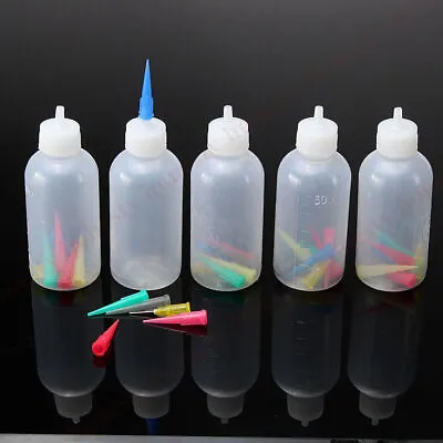 £5.99 • Buy 5Pcs Plastic Jam Painting Squeeze Bottles Craft With Nozzles 9.5X3.5CM