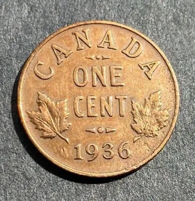 Canada Canadian 1 Cent Coin 1936 - King George V Small Cent - Excellent • £39.25