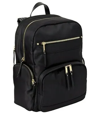 New Time And Tru Backpack Black Multi-Pocket 100% Nylon W/ Laptop Sleeve • $13.95