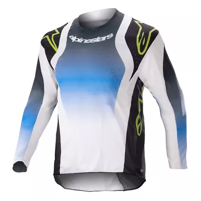 Alpinestars Racer Push Blue/White MX Off-Road Jersey Kids Sizes 2XS & XS • $19.99