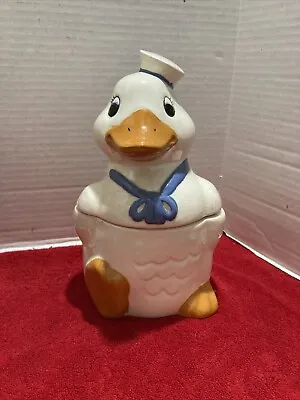 Vintage Sailor Duck Ceramic Cookie Jar. • $39.99