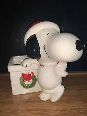 Vintage Ceramic Snoopy Christmas Planter Peanuts Schultz 1966 Japan • $47