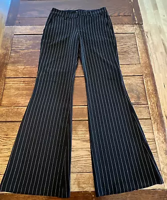 VTG 90s RAMPAGE PINSTRIPE Trousers WIDE LEG Boho MENSWEAR Grunge Goth FRIENDS 5 • $42.69