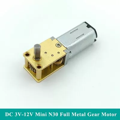 DC 3V-12V 580RPM Large Torque Mini 7-Type N30 Full Metal Gearbox Worm Gear Motor • $4.95