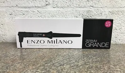 Enzo Milano Grande 25/18mm Clipless Curling Iron Ceramic Black • $49.95