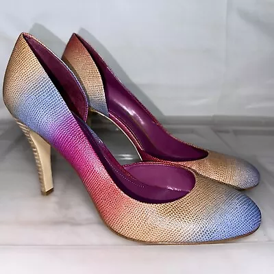 New NINE WEST Coloured Leather Heels Size 10  #32676 • $25