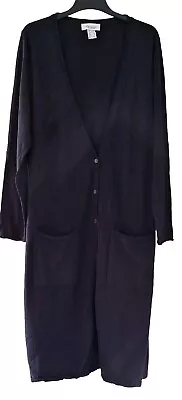 Linea Tesini Ladies Black Long Cardigan Size 22 NEW • £17.99