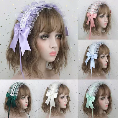 Womens Lolita Lace Headband Bowknot Cosplay Maid Hair Bands Headdress • $4.63