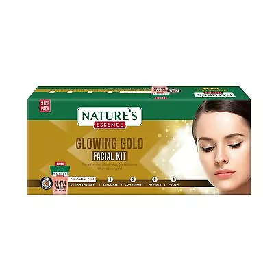 Nature's Essence Glowing Gold Facial Kit 3 Use Multiple 5 Count 75gm- • $9.33