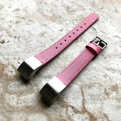 Pink Stylish Unisex Soft Leather Band Strap With Stitches For Fitbit Alta HR • $65.16