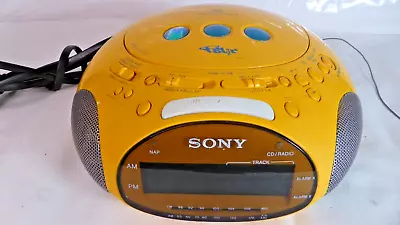 Sony Dream Machine Psyc ICF-CD831 CD Alarm Clock Radio Yellow TESTED Works • $39.99