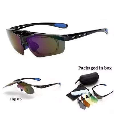 Flip Up Outdoor Men Sunglasses Myopia Frame Glasses Sport Mountain Fishing • $23.78