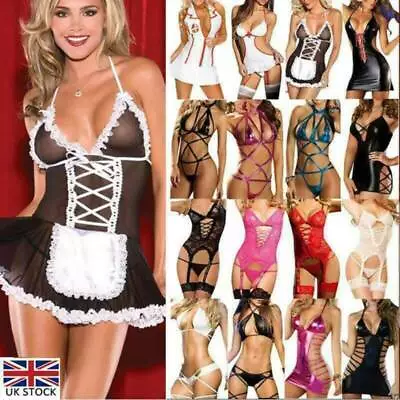 Women Ladies Naughty French Maid Fancy Dress Outfit Costume Hen Party Underwear • £10.69