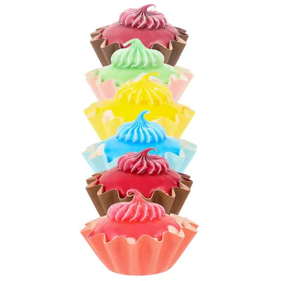  6 Pcs Artificial Dessert Fake Cupcakes Simulated Model Magnetic • £13.75